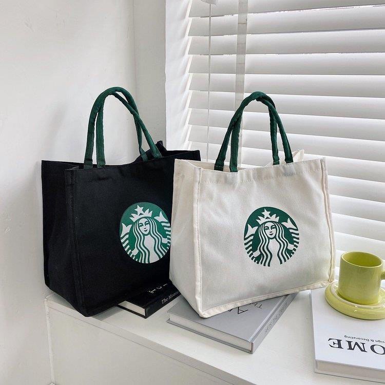 Starbucks Women Canvas Tote Bag Lunch Bag Student Bag Casual