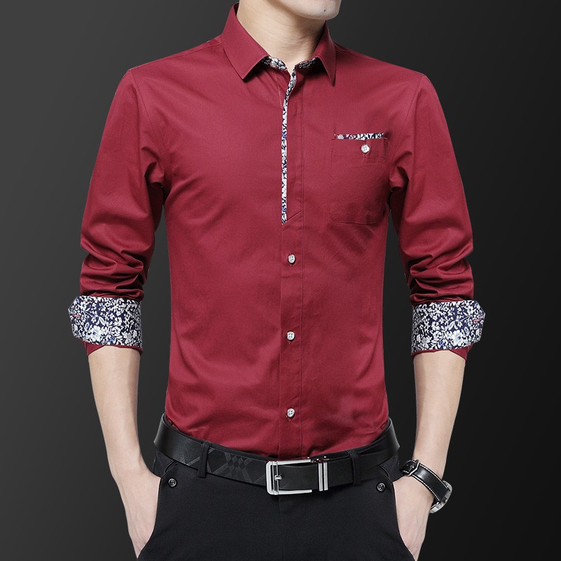 Business casual red store shirt