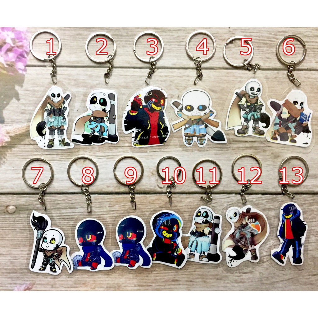 1pc Anime Cute Acrylic Keychain Undertale sans error ink Bag