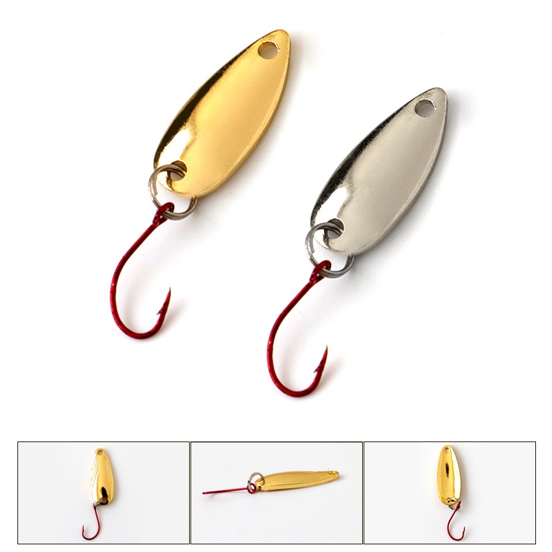 5pcs 2.5g/1.5g Spinner Spoon Metal Silver Sequins Fishing Lures