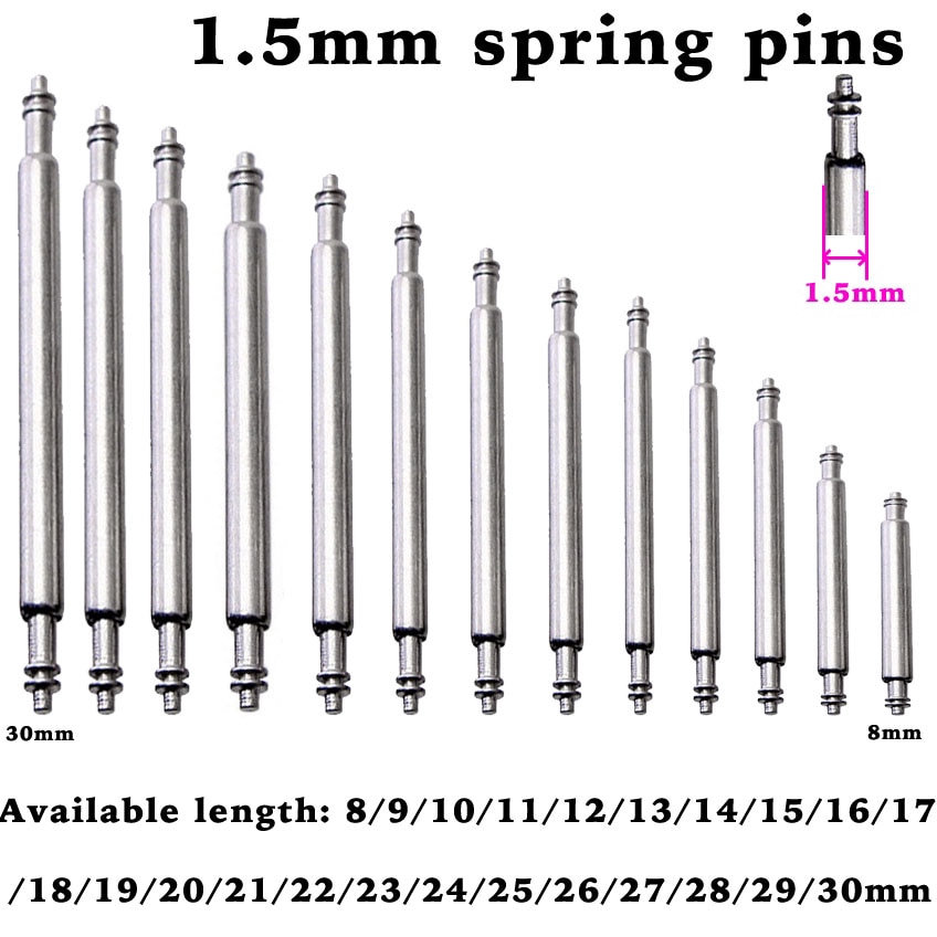 Watch band clearance spring pins