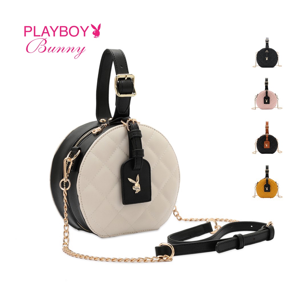 PLAYBOY BUNNY Ladies Monogram Sling Bag BRZ 7621 Multi Color Black