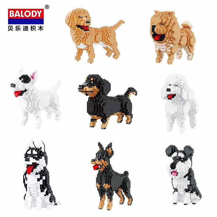 Balody Animal World Dachshund Dog Stand Pet 3D Model DIY Mini Diamond  Blocks Bricks Building Toy for Children no Box