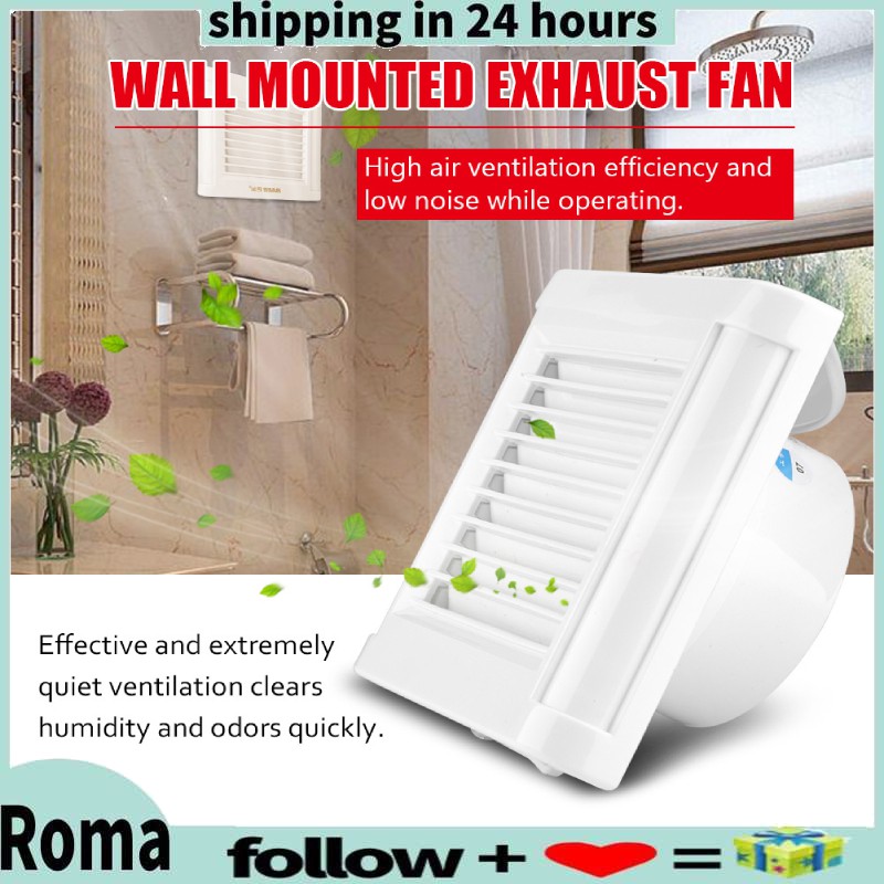 15W 220V Wall Mounted Exhaust Fan Low Noise Home Bathroom Kitchen Garage  Air Vent Ventilation | Shopee Singapore