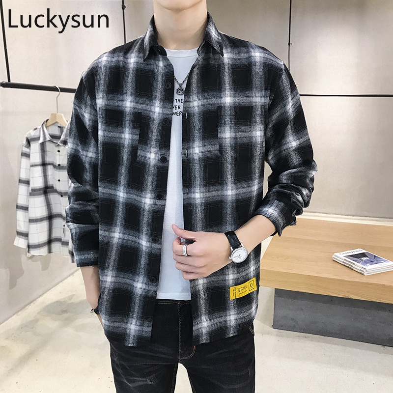 Long sleeve best sale checkered shirt