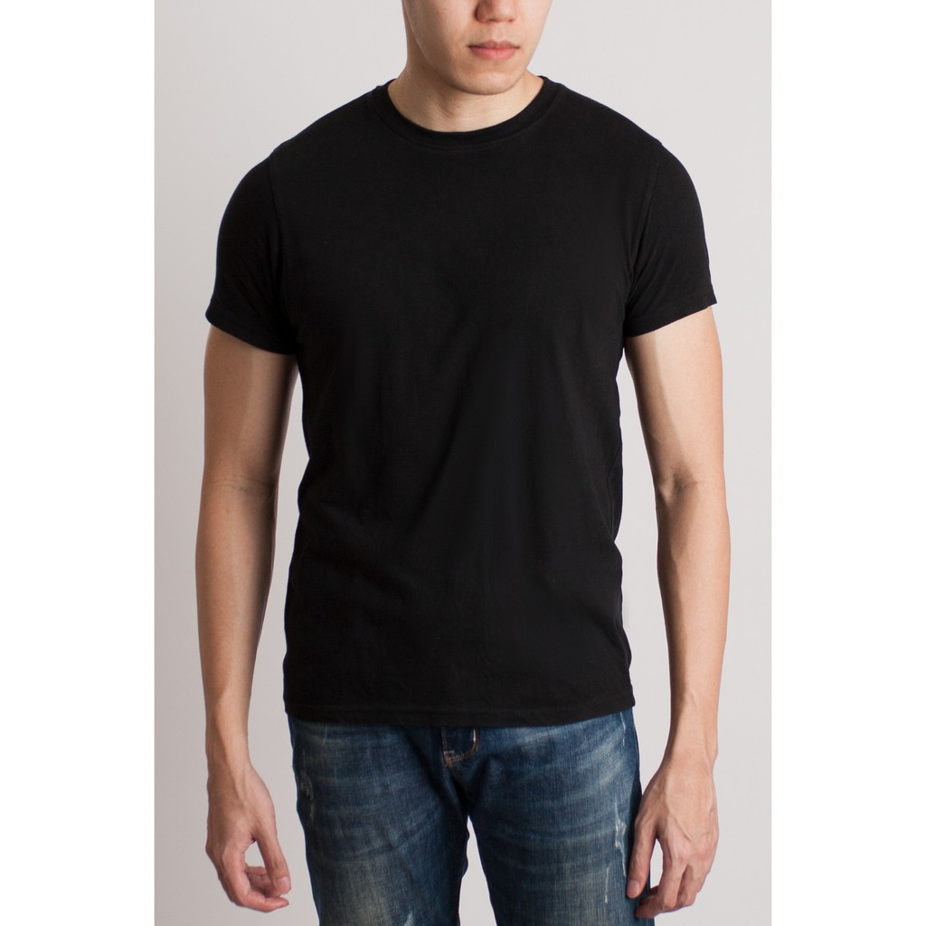 plain black t shirt men