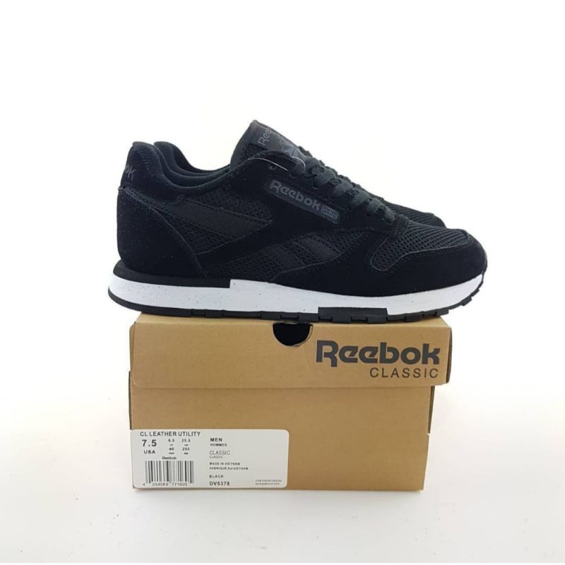 Reebok black and hot sale white sneakers