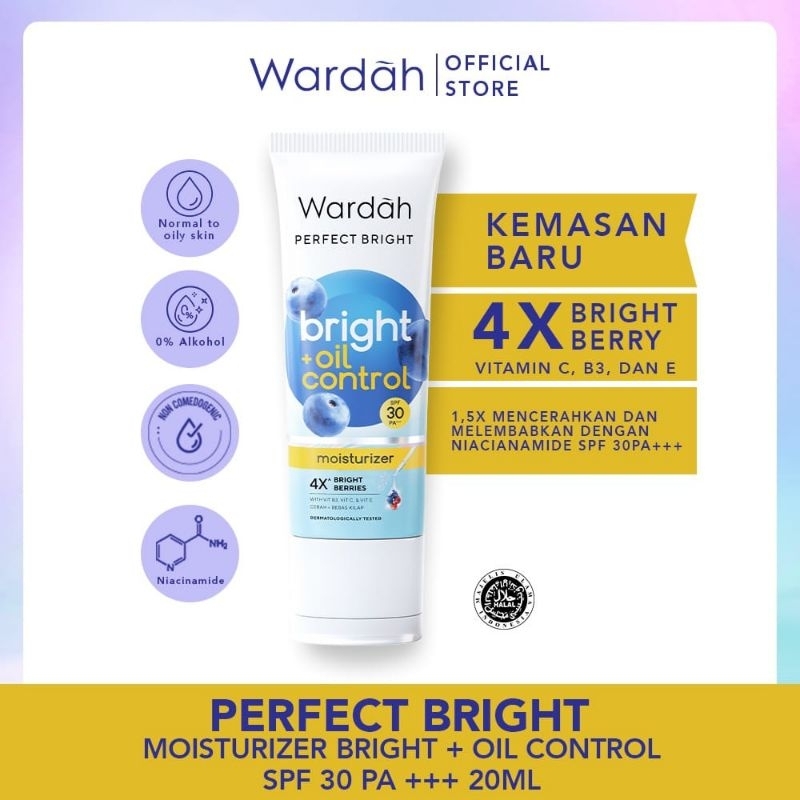 Wardah Perfect Bright Moisturizer Bright+Oil Control Spf 30 PA ++ 20ml