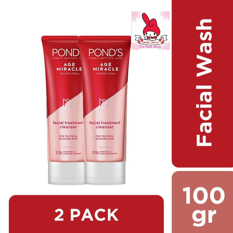 Ponds Age Miracle Facial Foam Wash 100gr Antiaging Contents 2
