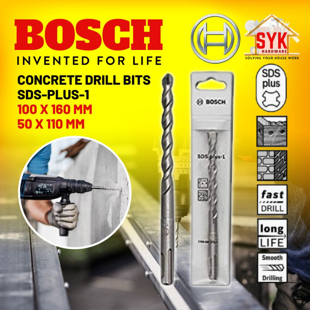 SYK BOSCH SDS PLUS 1 Drill Bit Masonry Concrete Drill Bit Drill