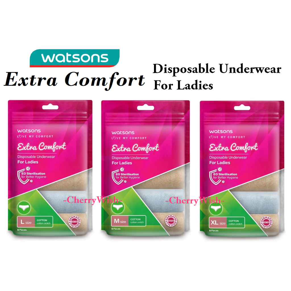 WATSONS, extra comfort disposable underwear cotton ladies L