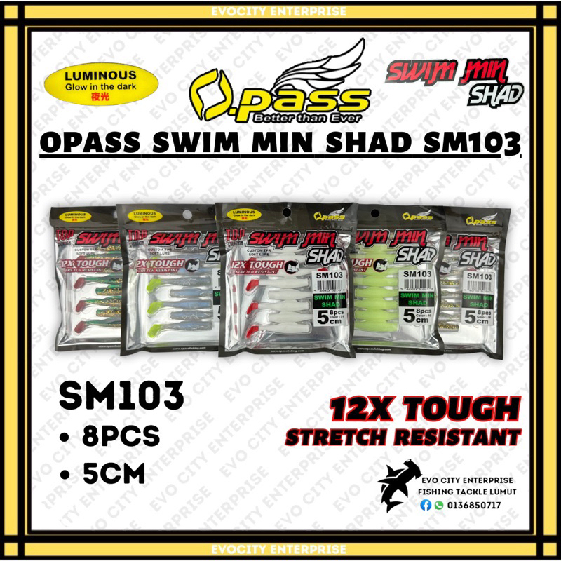 Opass SM101 Swim Min Shad Soft Plastic 8cm Luminous