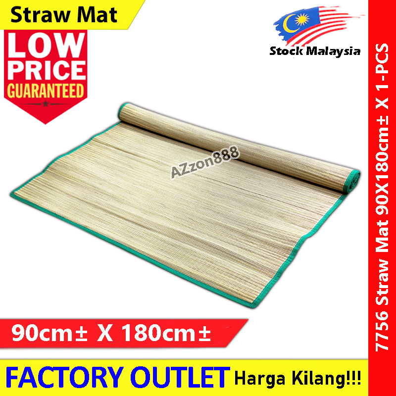 Straw Mat 90cm X180cm Picnic Mat Straw Rugs Carpet Alas Lantai