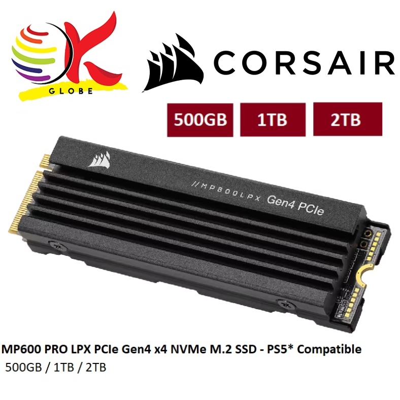 Corsair MP600 PRO LPX 1TB GEN4 PCIE M.2 SSD Compatible with PS5