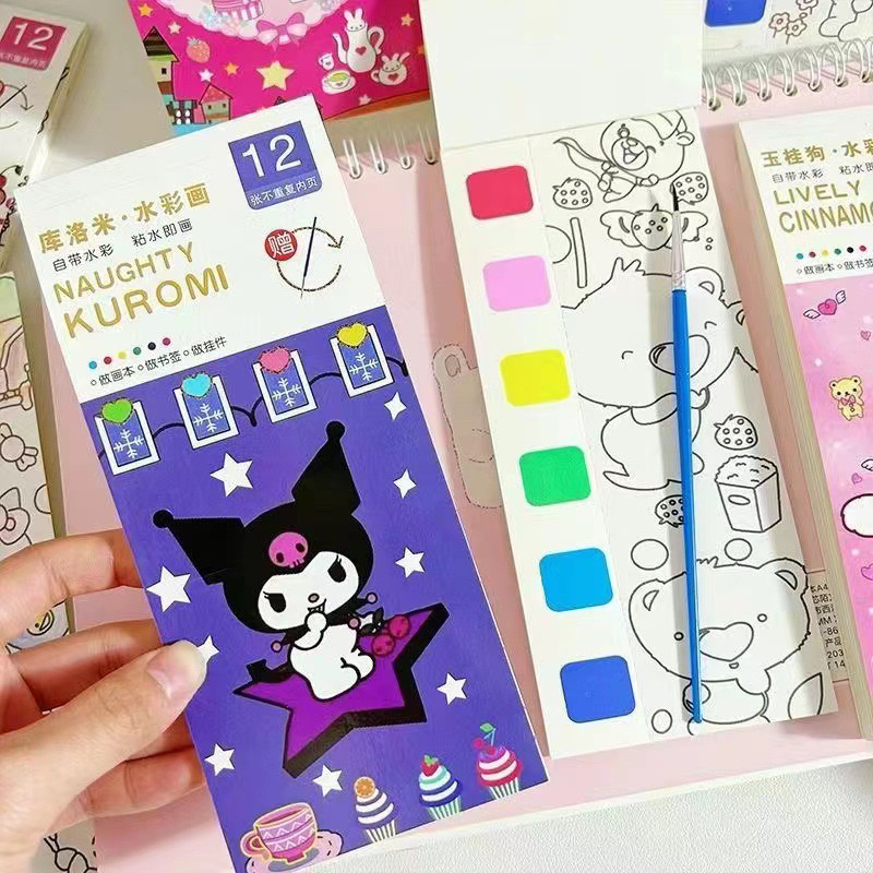 Kawaii Sanrio Cartoon Notebook Velcro Stickers Creative Notepad
