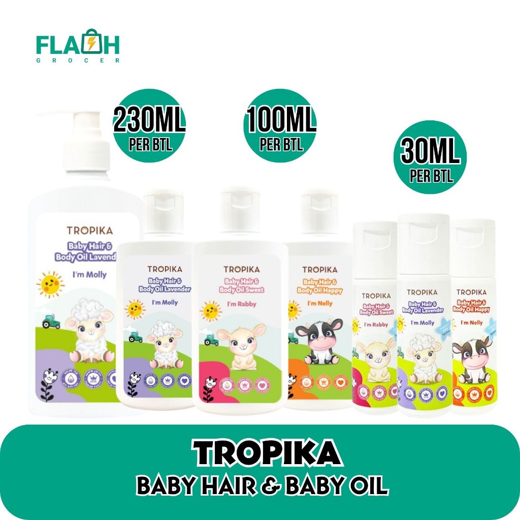 TROPIKA- Baby Body & Hair Oil (230ml / 100ml / 30ml from HQ | Shopee  Singapore