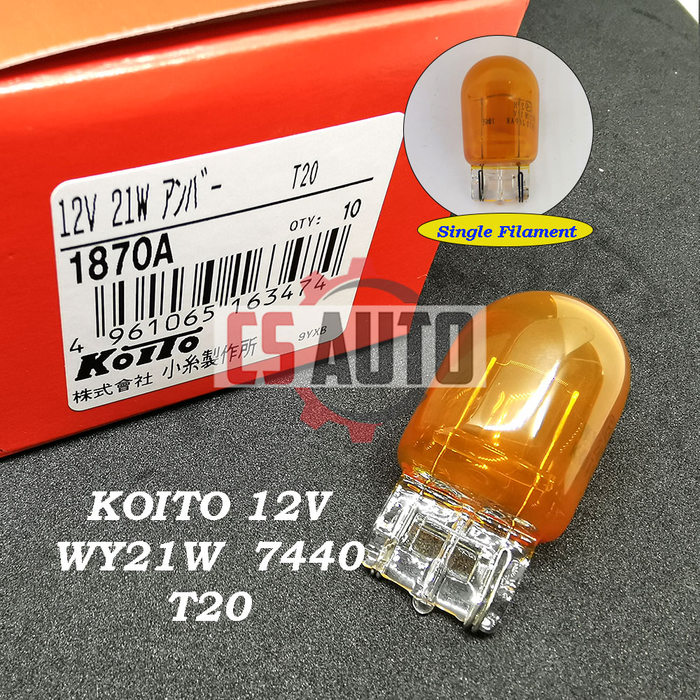 CS 1pc x Koito JAPAN 12V T20 WY21W 7440 1870A Bulb Signal light 
