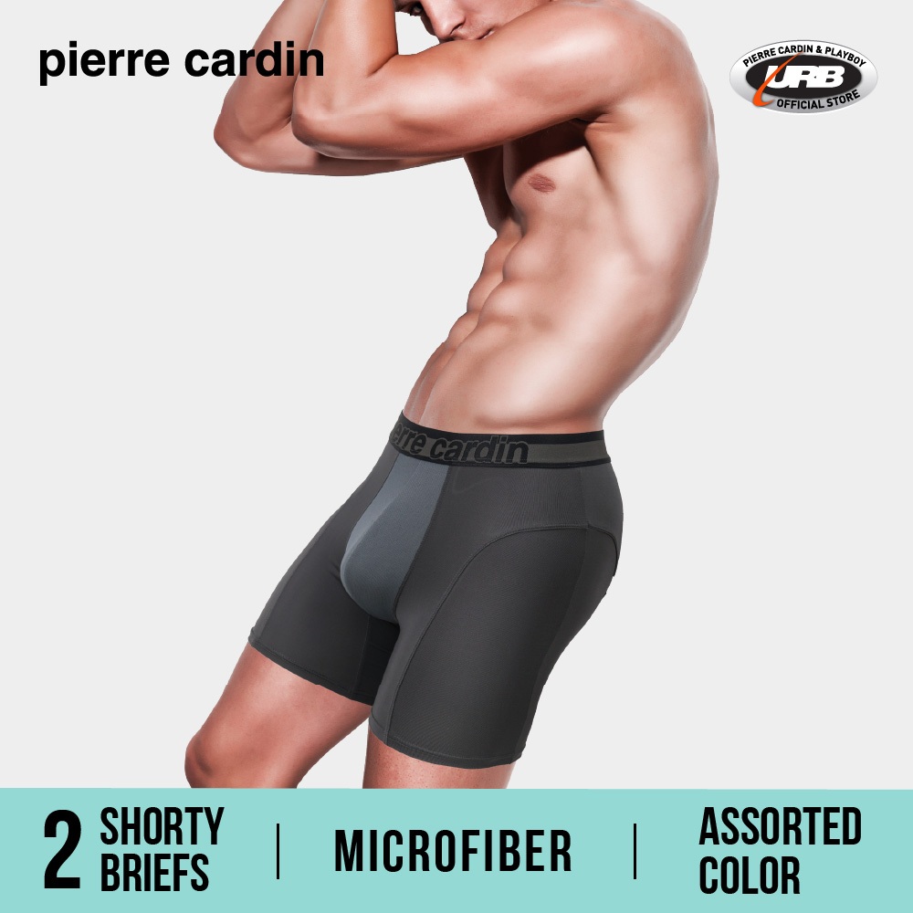 Pierre Cardin Underwear Microfiber Spandex Boxer Shorts - Assorted Colour  (2 Pcs) PC3068S