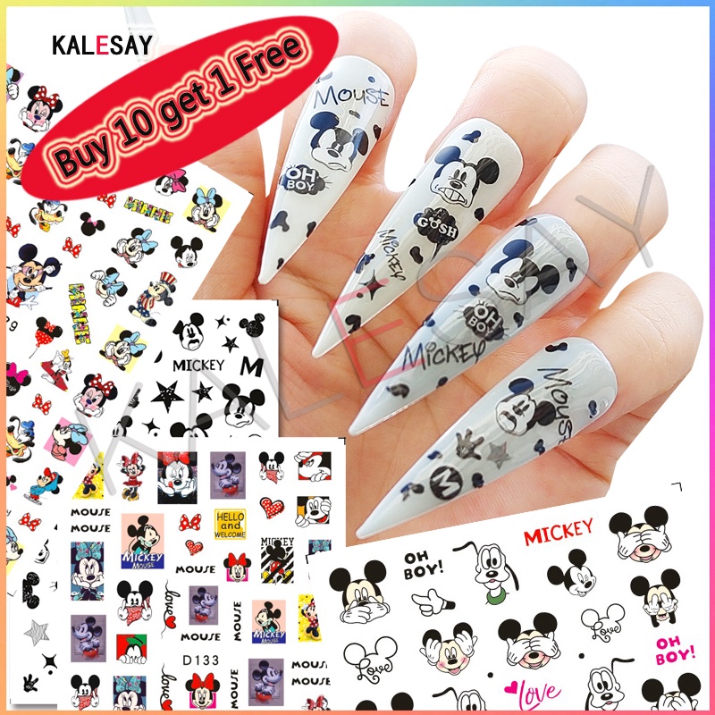 Nail Art Sticker Popular Cartoon Brand Mickey Mouse Nails for Manicure Back  Glue Decals for Design Foil Decoration