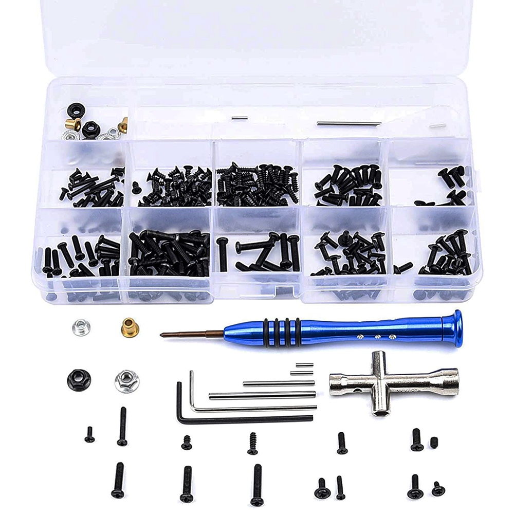 270Pcs Special Repair Tool and Screws Set RC Tool Box for 1/8 1/10