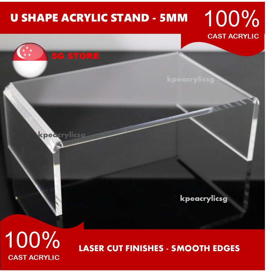 Ready Stock] Clear Acrylic U Shape Stand - Plexiglass - 5mm