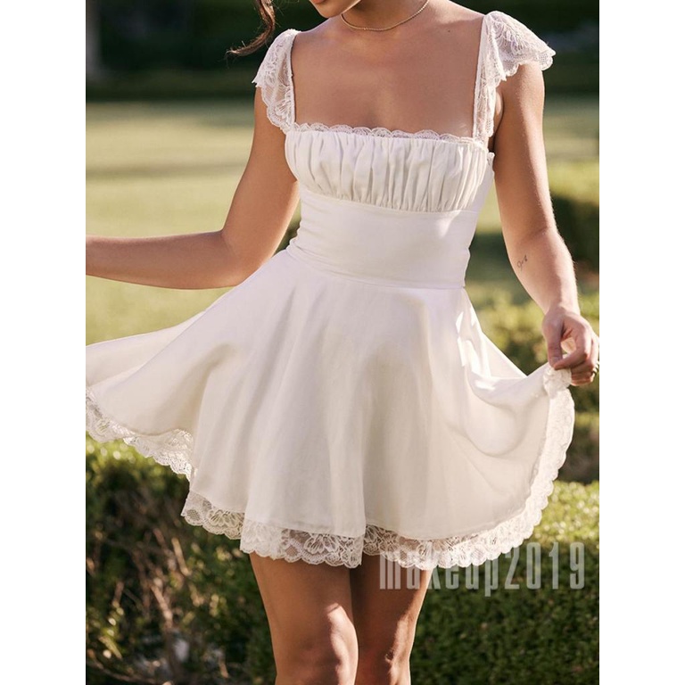 White flowy deals dress short