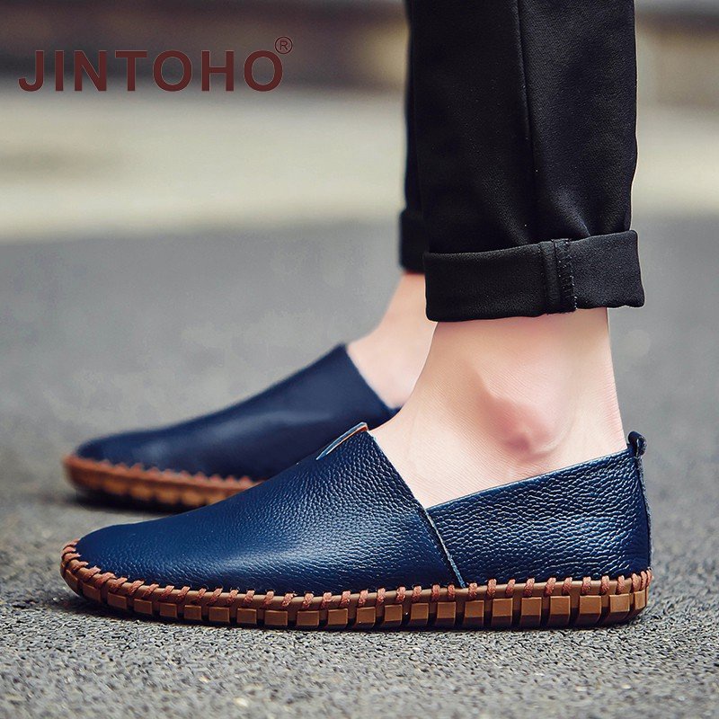 Big Size Slip On Men Genuine Leather Shoes Shopee Singapore