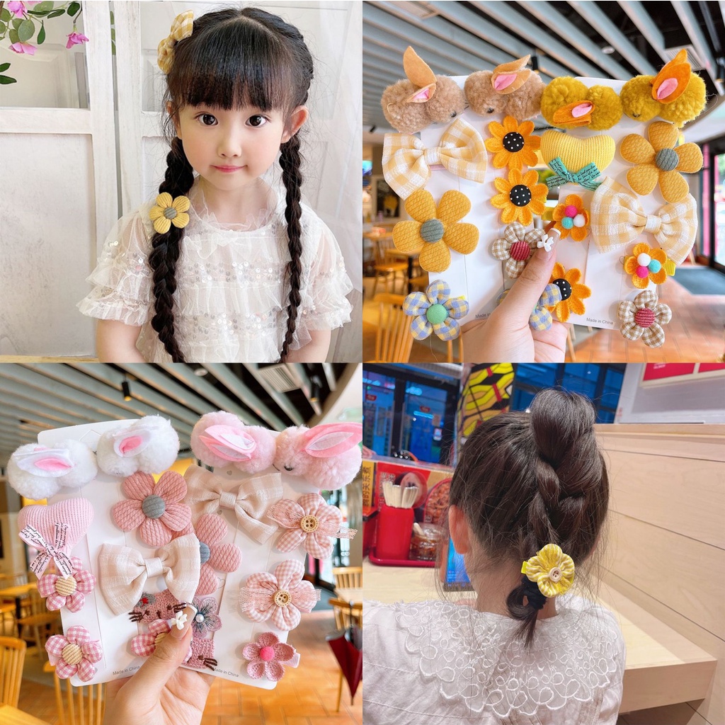 9Pcs/Set Cute Cartoon Baby Girl Hair Clips