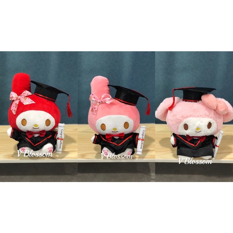 Graduation Doll Sanrio My Melody Kuromi Hello Kitty Pompompurin 28cm H