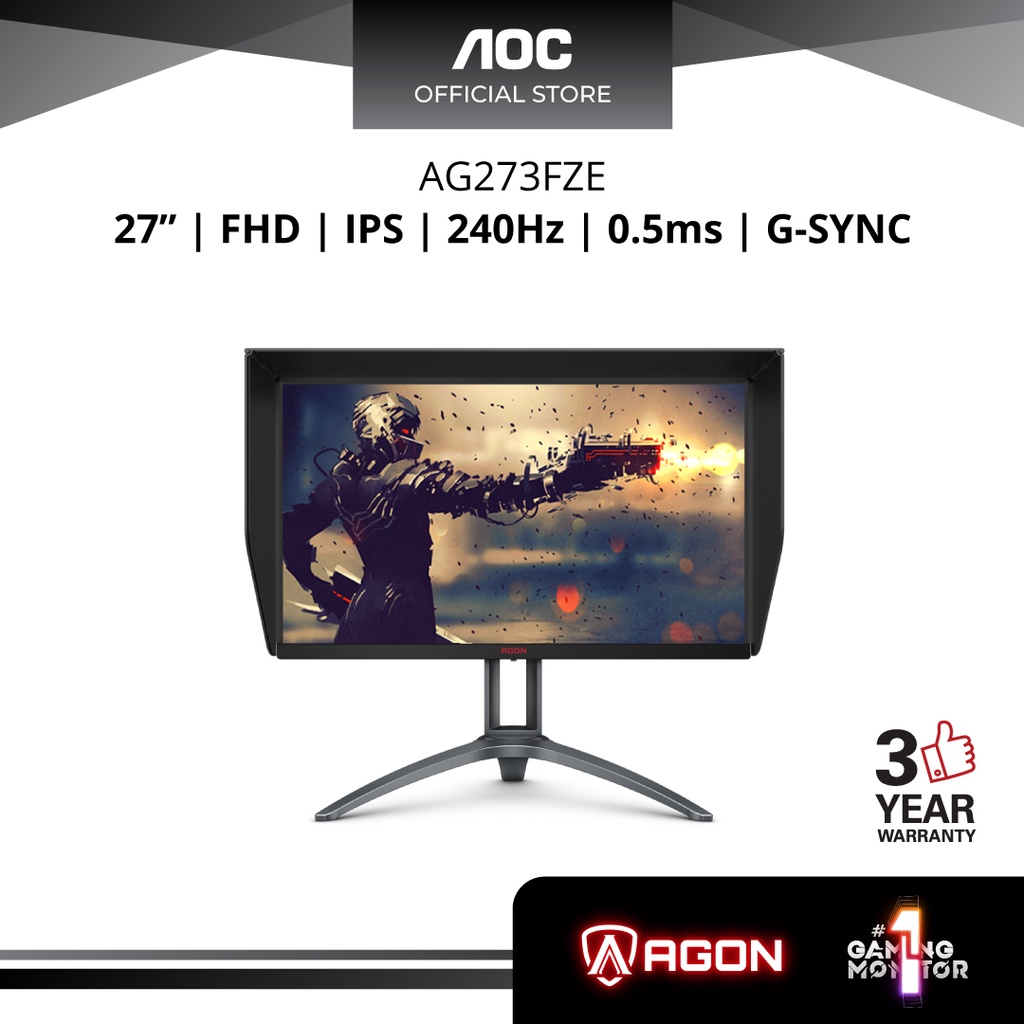 MONITOR GAMER AOC 27 FULL HD 1920 X 1080P 0.5MS PANEL VA 240HZ