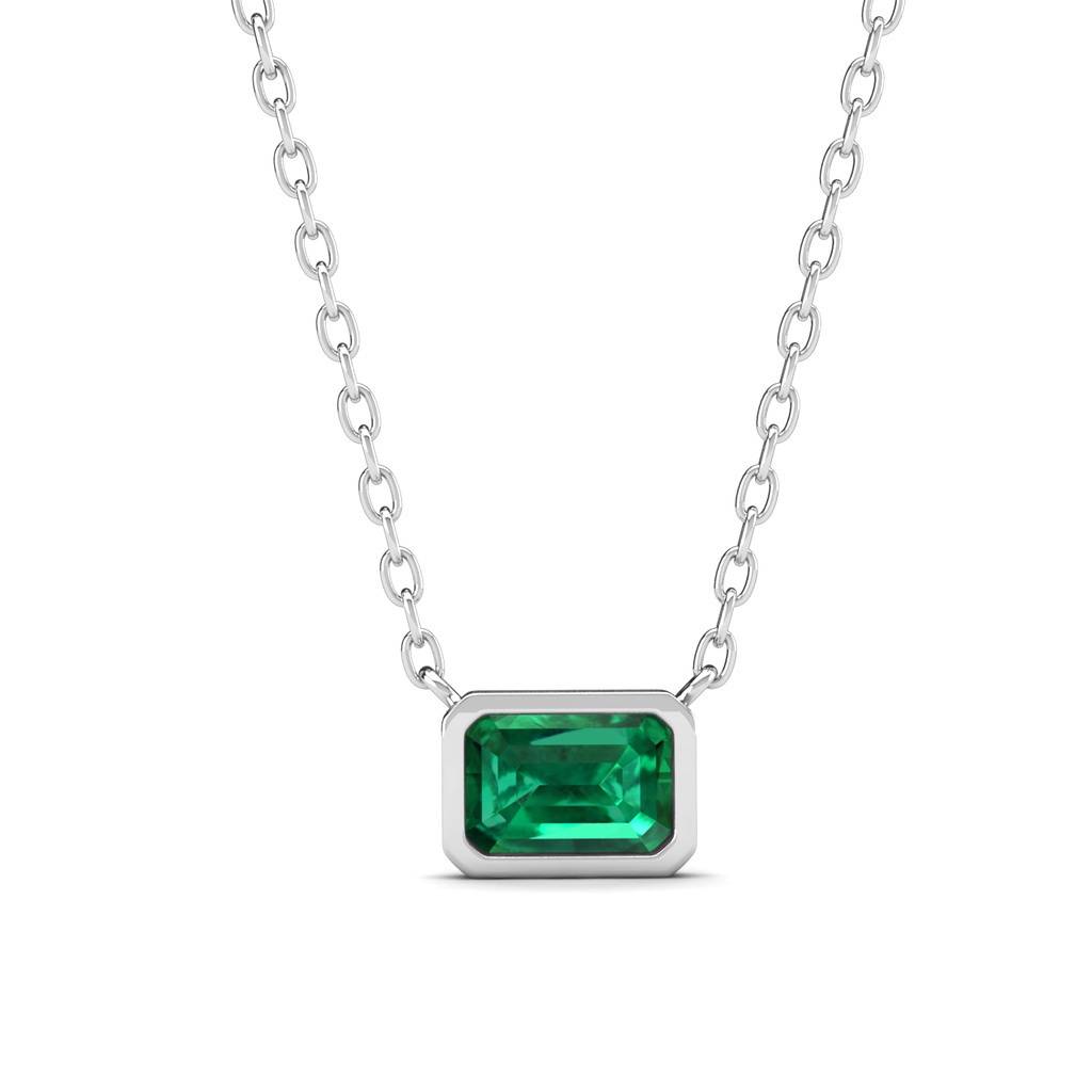 Rectangle hot sale emerald pendant