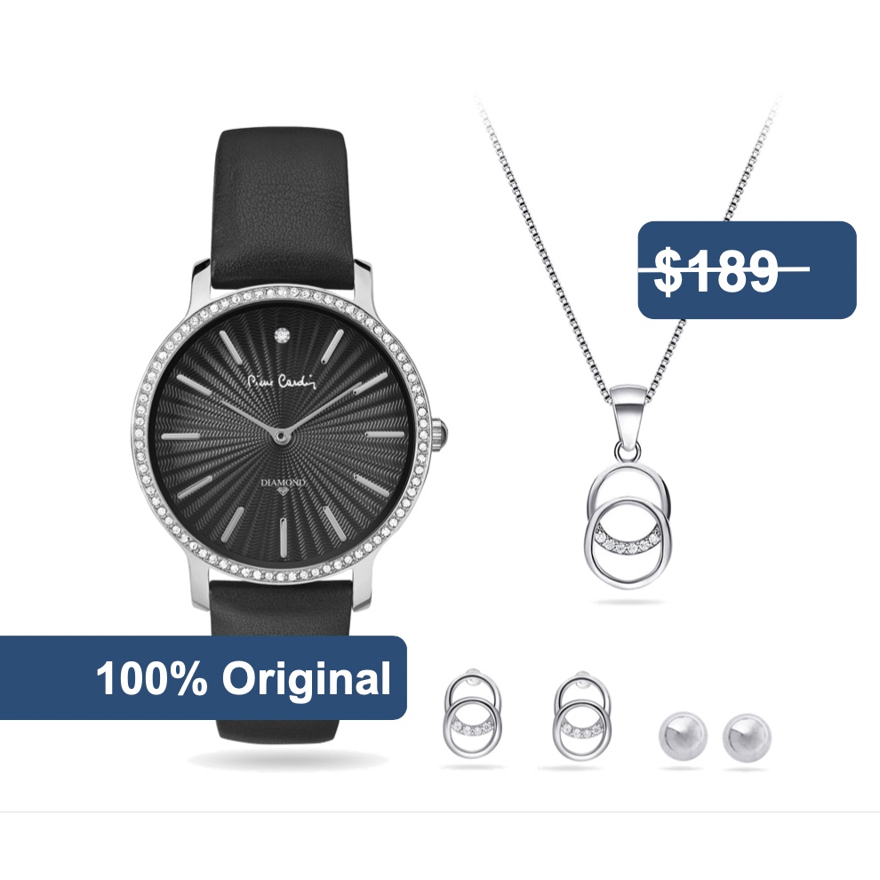 Pierre cardin watch clearance and jewellery set price