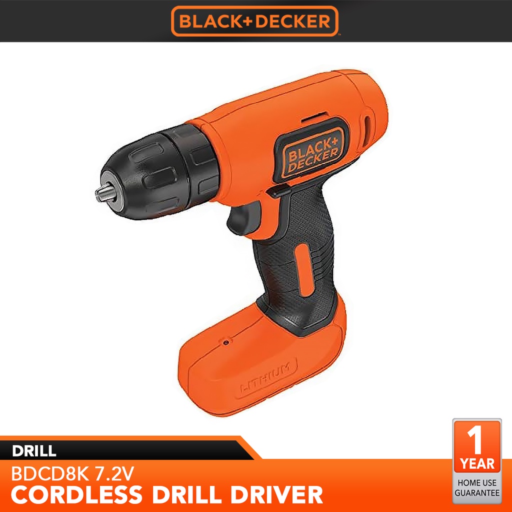 Black Decker 7.2V Li Ion Corded Hammer Drill Bit Set BDCD8K