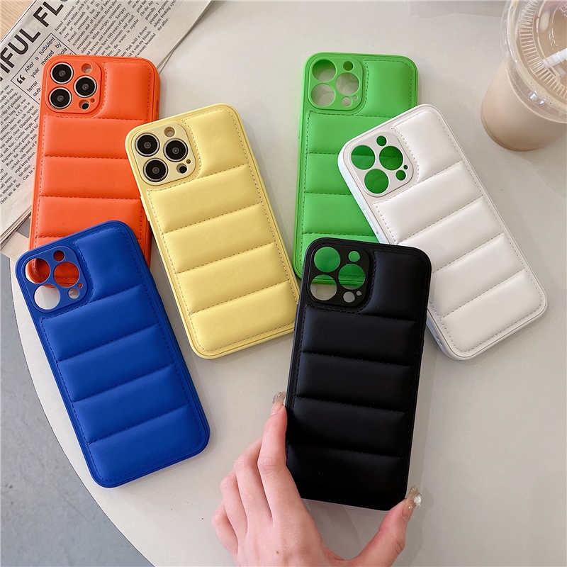 Fashion Brand Down Jacket Phone The Puffer Case For Iphone 13 12 11 Pro Max  X/xs Xr 7/8 Plus Soft Silicone Cover 404