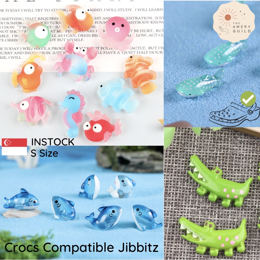 🇸🇬 LOCAL SELLER] Crocs Compatible Jibbitz Charms Seal Crocodile Whale  Octopus Fish Seahorse