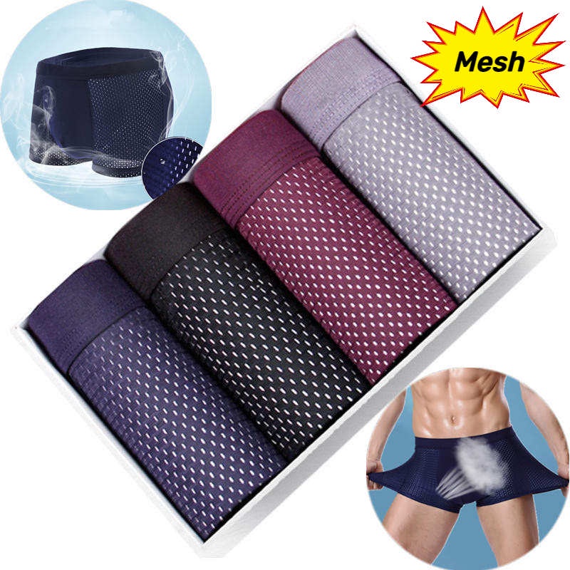 4Pcs Underwear Set for Man Cotton Boxer Hello Design Men Boxer Set Boxer  Shorts for Men L-5XL Men Underwear Boxer