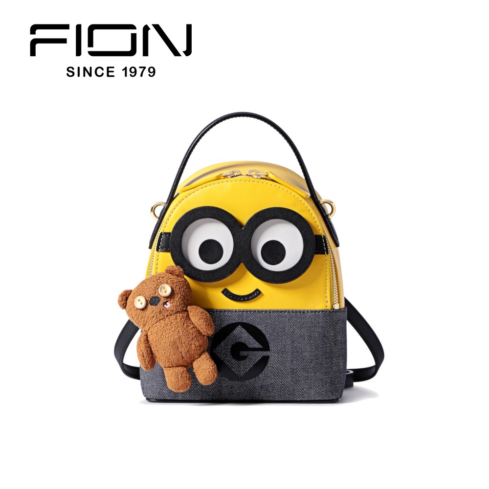 Jual Fion Minions Jacquard with Leather Backpack Authentic, Tas Minion -  Jakarta Barat - Shop_mvc