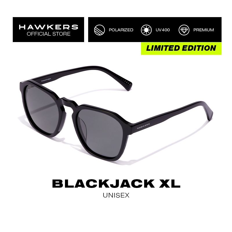 HAWKERS POLARIZED Black Dark TRACK Sunglasses for Men and Women, Unisex, UV400 Protection, Designed in Spain
