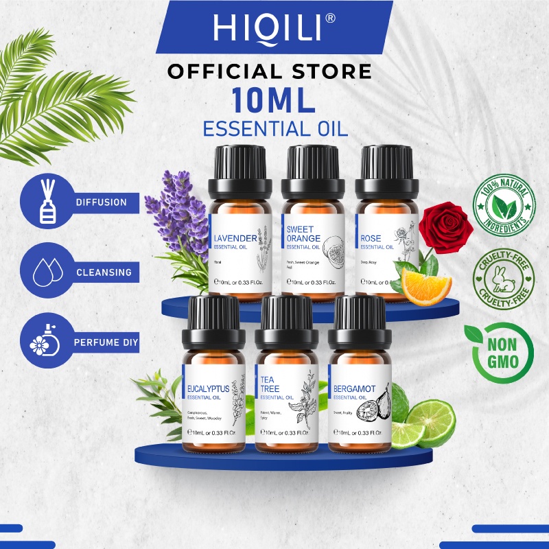 HIQILI 10mL Essential Oil - 100% Pure Natural Therapeutic Oils - Skin  Massage