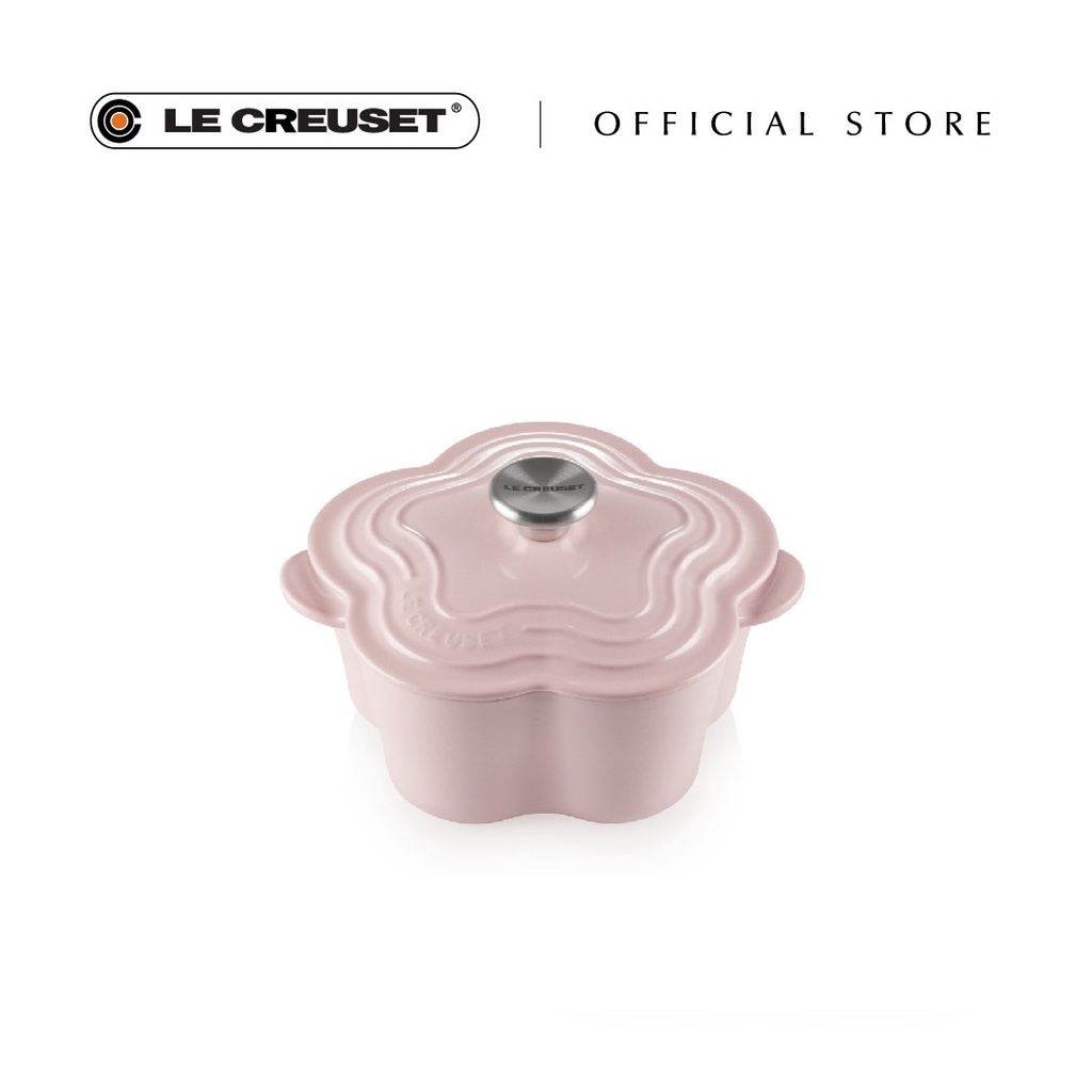 Le Creuset Flower shallow cocotte cast iron French oven Hibiscus Chiffon  Pink