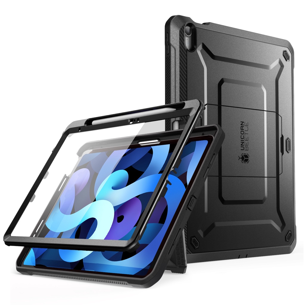 Poetic Revolution Case for iPad 10.9 10th Gen (2022), Built-in Screen Protector with Kickstand, Blue/Gray, Size: One Size