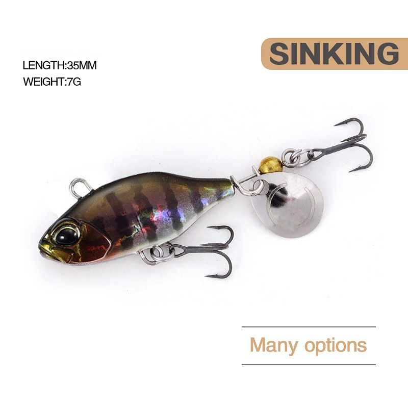 1pc Fishing Lure With Rotating Blade & Shiny Sequins 10.5g For