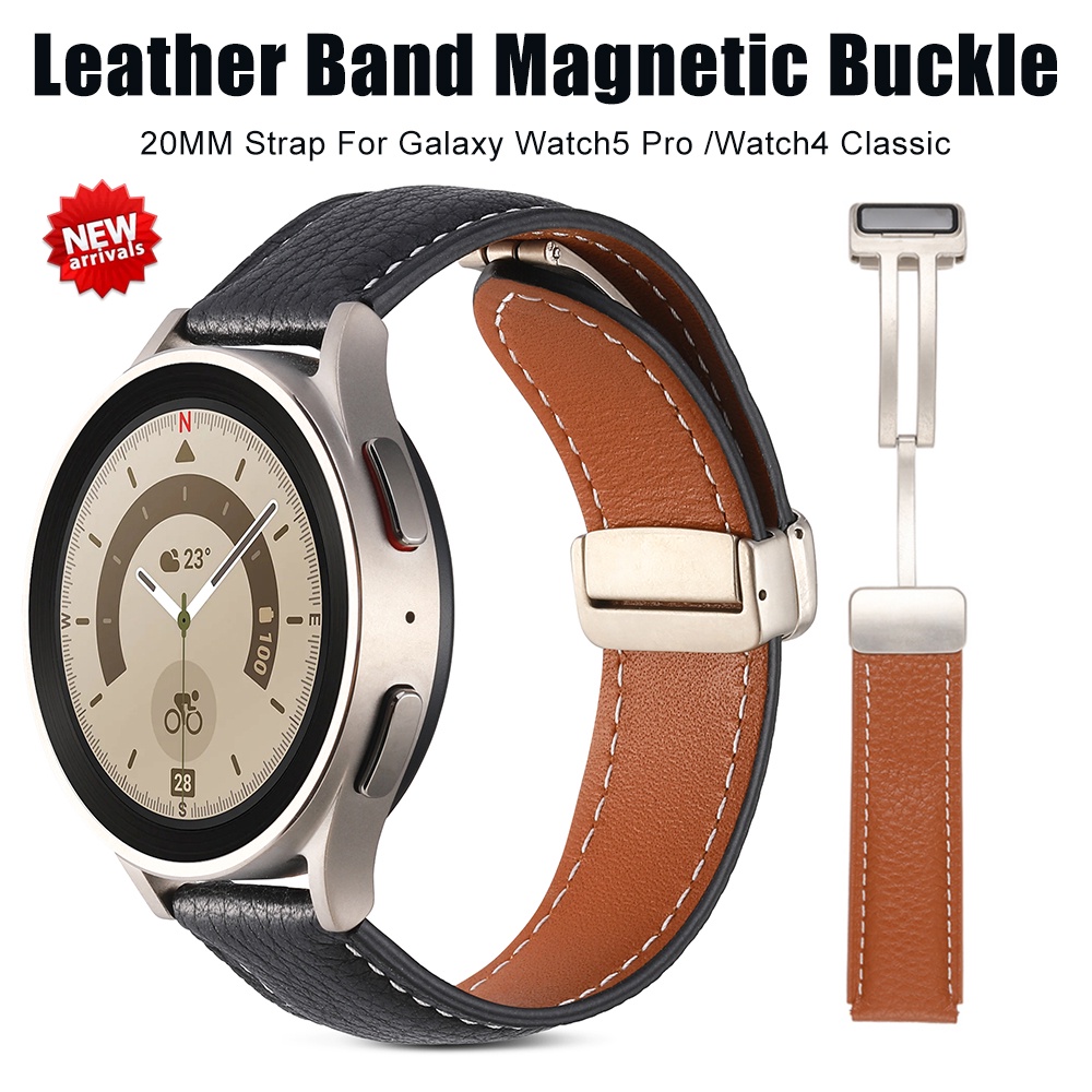 Galaxy watch leather on sale strap