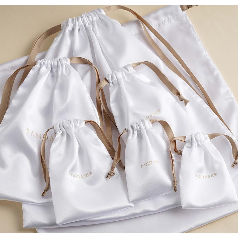 White on sale satin bag