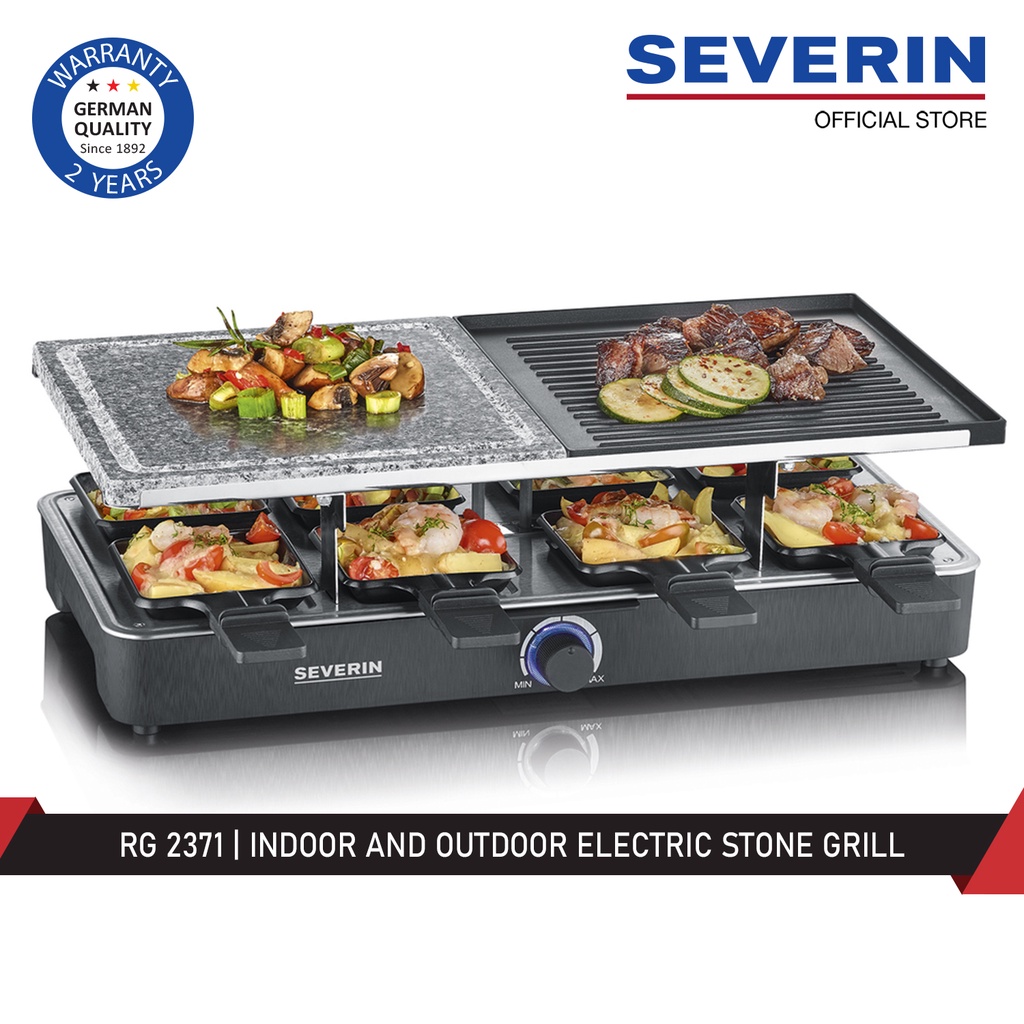 Severin RG 2371 Smokeless Odourless Outdoor Electric Stone Grill 1400w 2 Year Warranty | Shopee Singapore