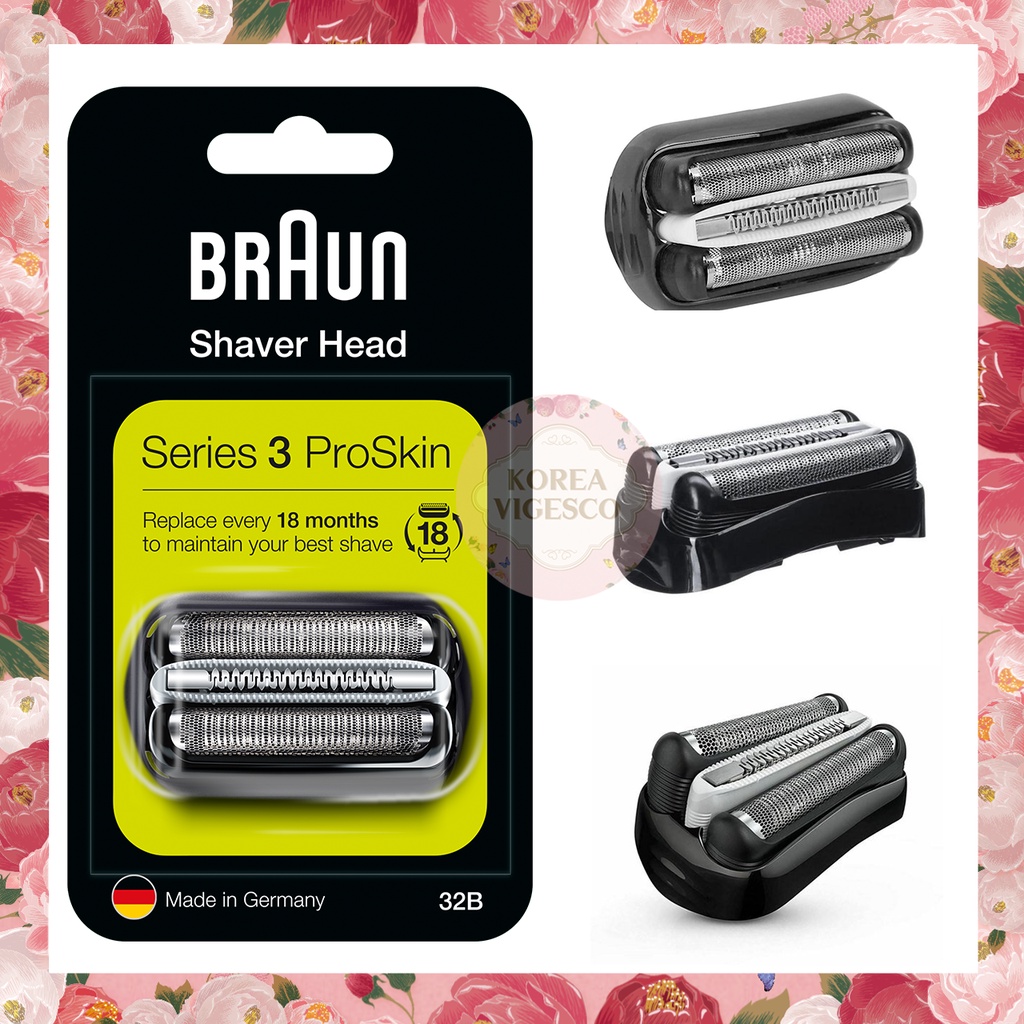 BRAUN 32B Series 3 Proskin Shaver Head Replacement, Made in Germany