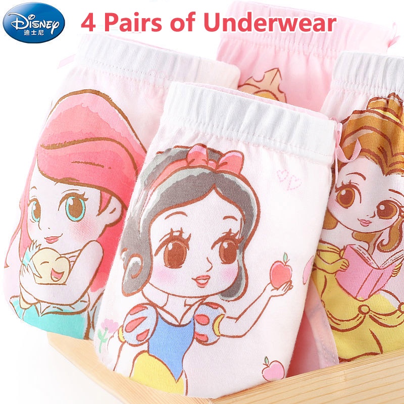 4pcs/Pack PAW Patrol Kid Girls Underwear Infant Cotton Panty Underpants  Kids Panties Girls Innerwear Brief Cartoon Pattern Pure Cotton Cute  Underwear