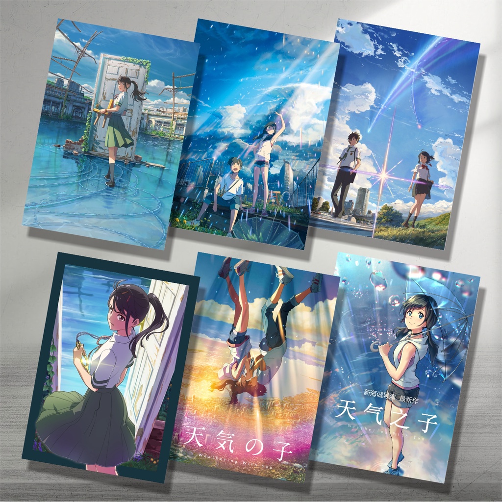 Poster Collection A3 Anime Suzume no Tojimari - Kimi no Na wa - Tenki no Ko  - Taki Mitsuha Hina | Shopee Singapore