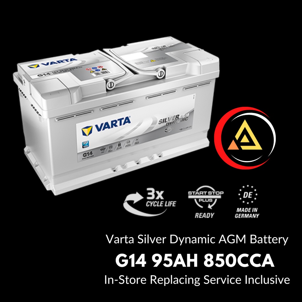VARTA Car Battery Silver Dynamic AGM G14 95AH - CCA 850A