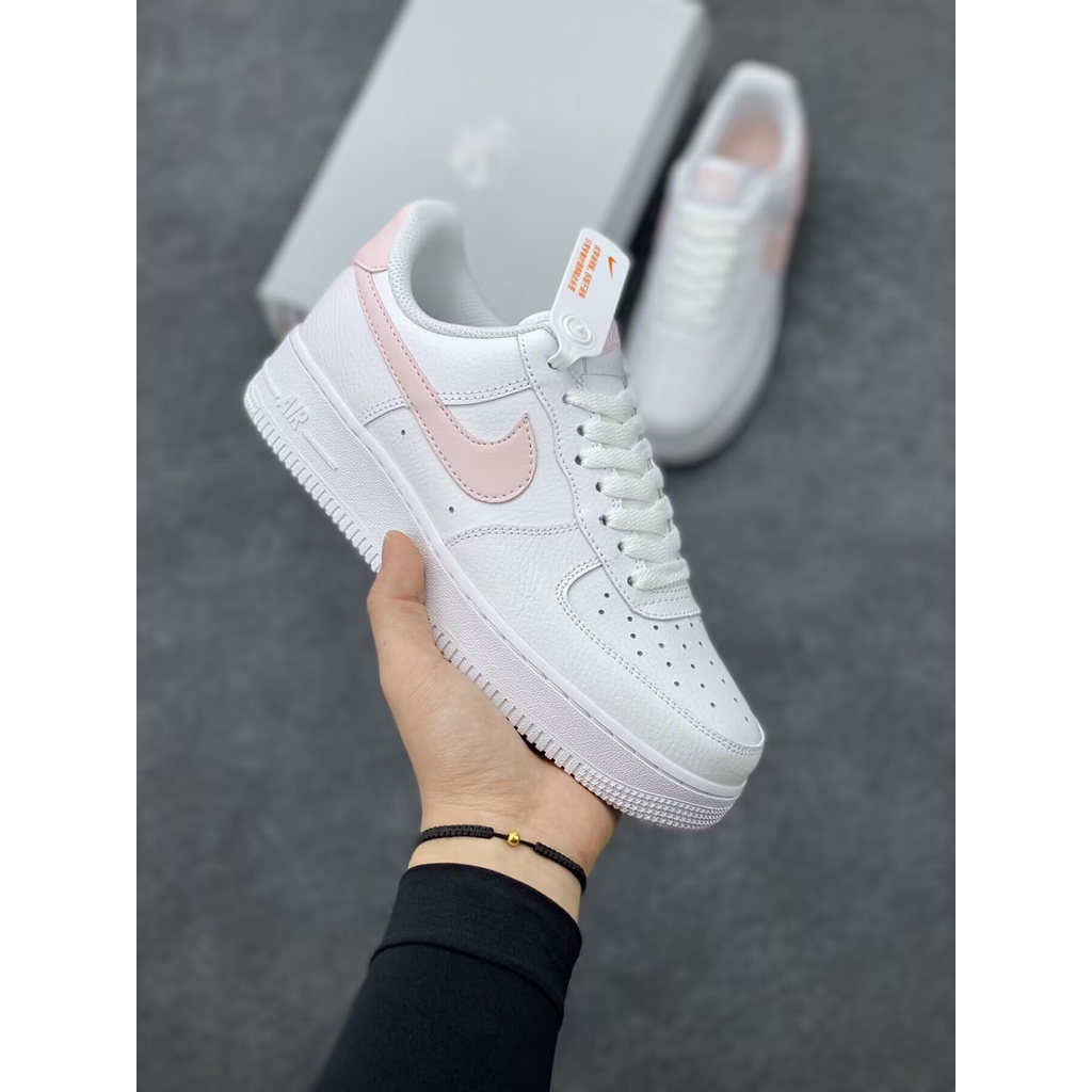 White air force store 1 pink swoosh